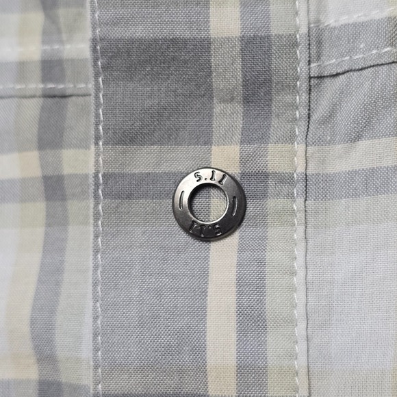 5.11 Tactical Plaid Button Up Shirt Gray Short Sleeve XL Outdoor Casual - Picture 12 of 16